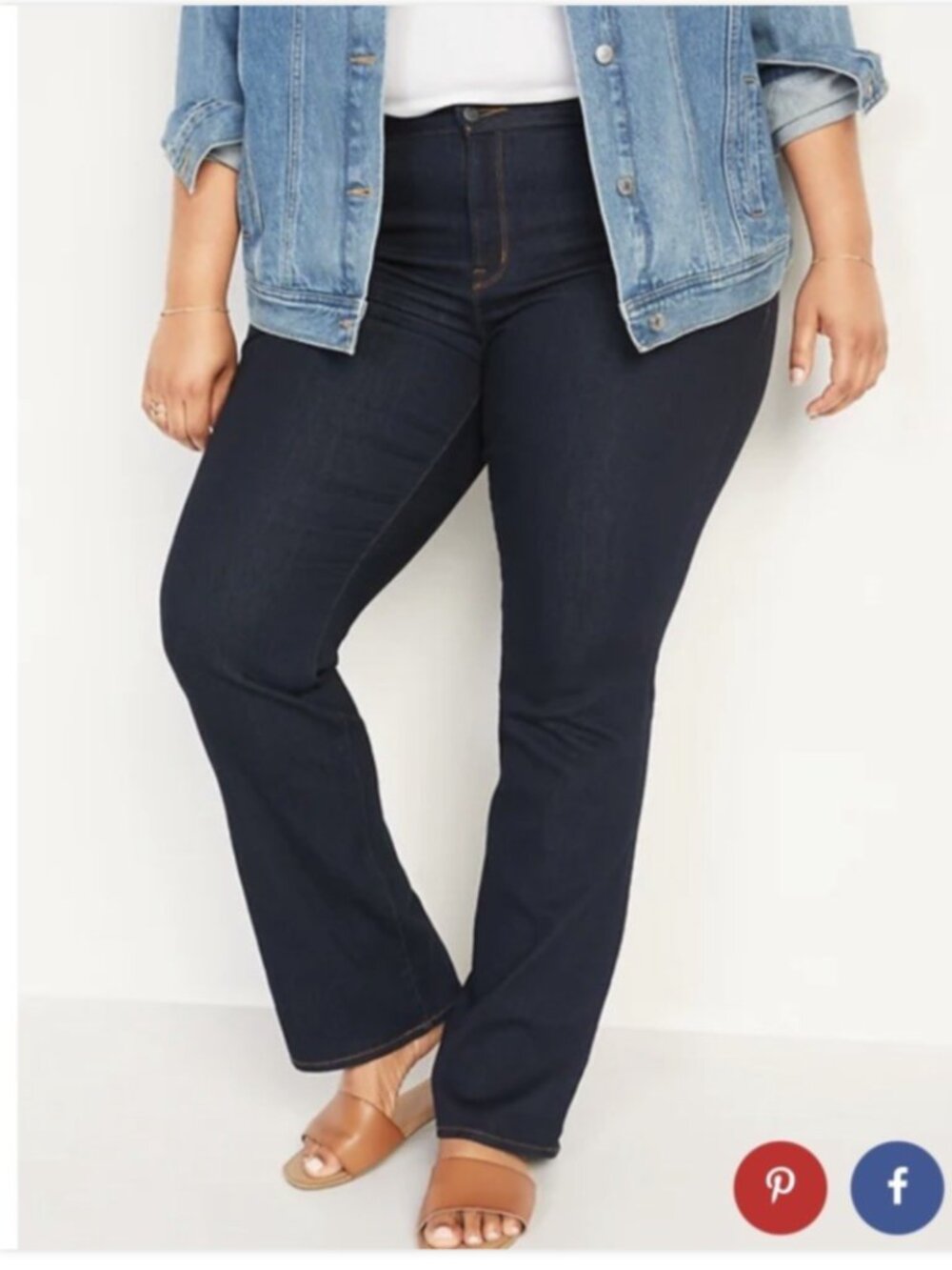 Old Navy Mid Rise Kicker Boot Cut Jeans Dark Wash Plus Size 30 NWT